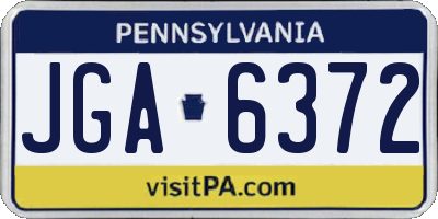 PA license plate JGA6372