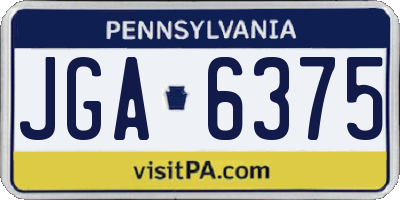 PA license plate JGA6375