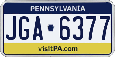 PA license plate JGA6377