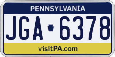 PA license plate JGA6378