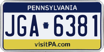 PA license plate JGA6381