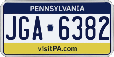 PA license plate JGA6382