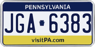 PA license plate JGA6383