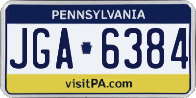 PA license plate JGA6384