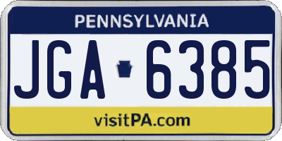 PA license plate JGA6385