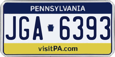 PA license plate JGA6393