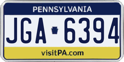 PA license plate JGA6394