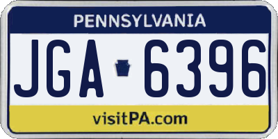 PA license plate JGA6396