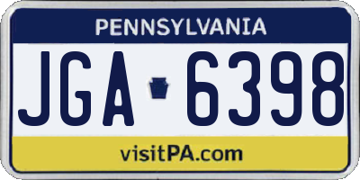 PA license plate JGA6398