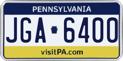 PA license plate JGA6400