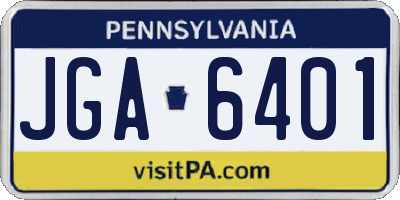 PA license plate JGA6401