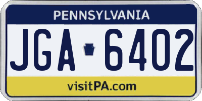 PA license plate JGA6402