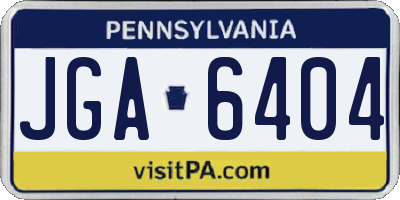 PA license plate JGA6404
