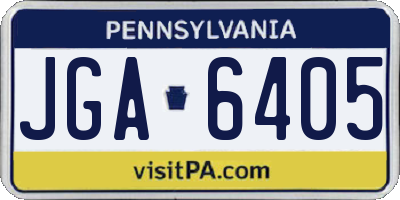 PA license plate JGA6405