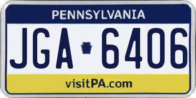 PA license plate JGA6406
