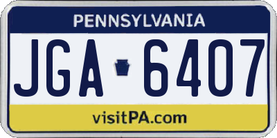 PA license plate JGA6407