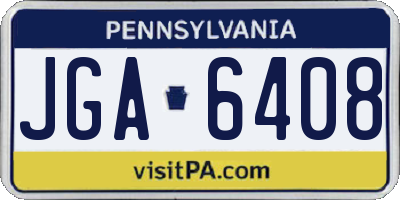 PA license plate JGA6408