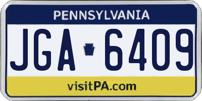 PA license plate JGA6409