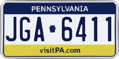PA license plate JGA6411