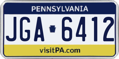 PA license plate JGA6412
