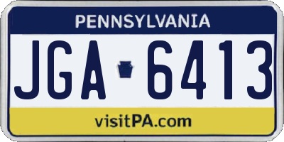 PA license plate JGA6413