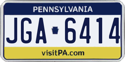 PA license plate JGA6414