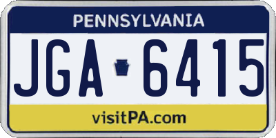 PA license plate JGA6415