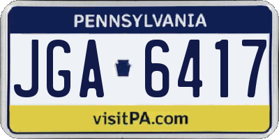 PA license plate JGA6417