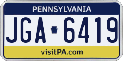 PA license plate JGA6419
