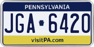 PA license plate JGA6420