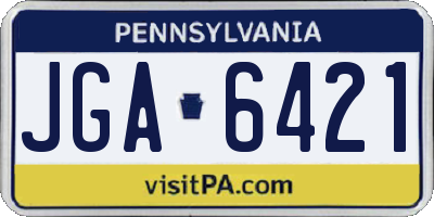 PA license plate JGA6421