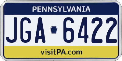 PA license plate JGA6422