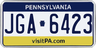 PA license plate JGA6423