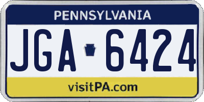 PA license plate JGA6424