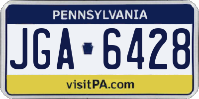PA license plate JGA6428