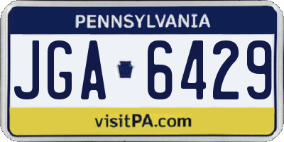 PA license plate JGA6429