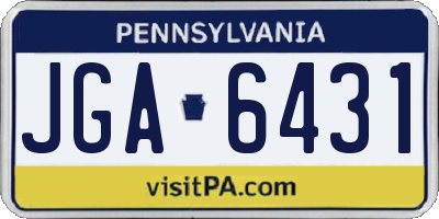 PA license plate JGA6431