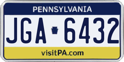 PA license plate JGA6432