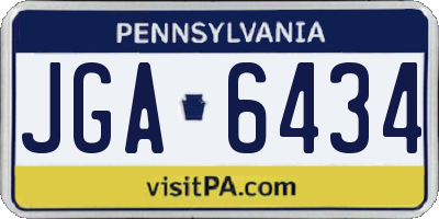 PA license plate JGA6434