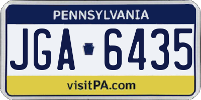 PA license plate JGA6435