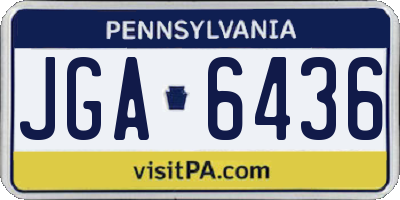 PA license plate JGA6436