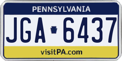 PA license plate JGA6437