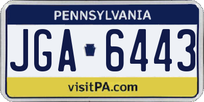PA license plate JGA6443