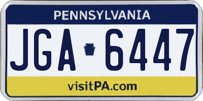 PA license plate JGA6447
