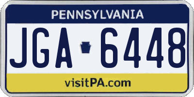 PA license plate JGA6448