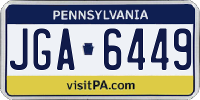 PA license plate JGA6449