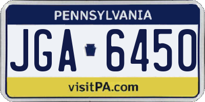PA license plate JGA6450