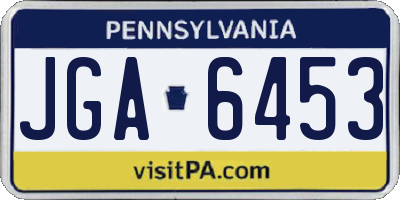 PA license plate JGA6453