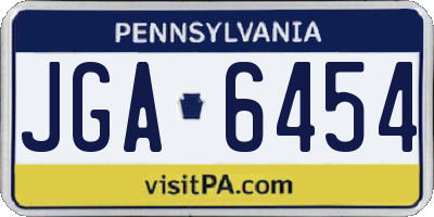 PA license plate JGA6454
