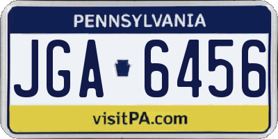 PA license plate JGA6456